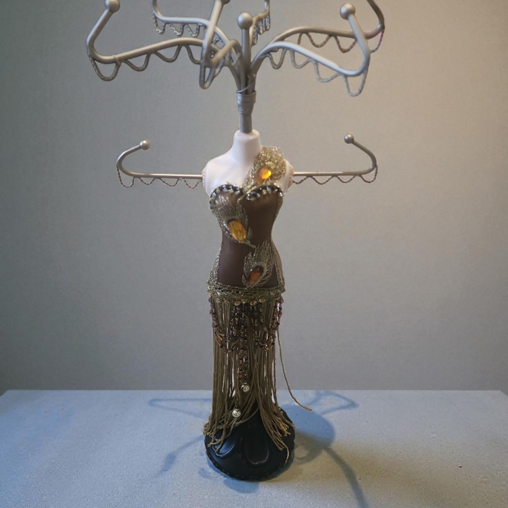 Chic Gold and Brown Jewelry Stand